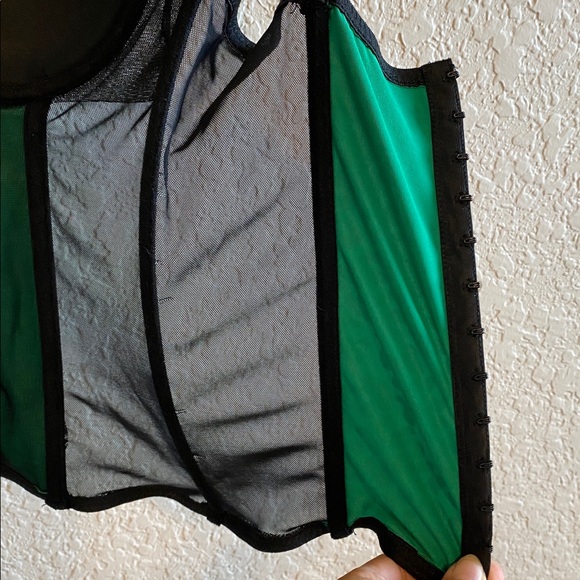 EUC Morbid Threads Green Leopard Print Bustier Top Size 36C - Picture 9 of 12